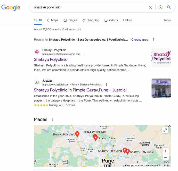 Shatayu Polyclinic in Google